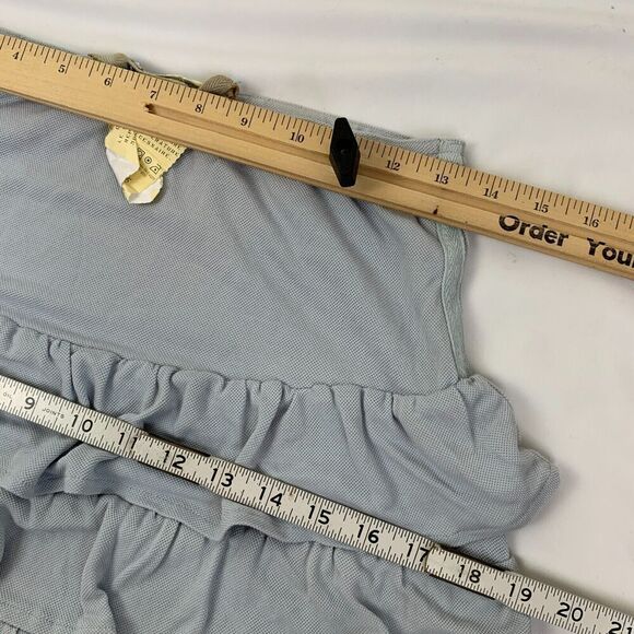 Vtg V2k Da-Nang 100% Silk Ruffle Mini Skirt M Baby Blue Fairy Grunge - Picture 8 of 8